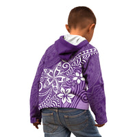 Polynesia Kid Hoodie Plumeria Purple Curves LT7 - Polynesian Pride