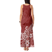 Polynesia Tank Maxi Dress Plumeria Red Curves LT7 - Polynesian Pride