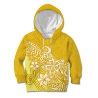 Polynesia Kid Hoodie Plumeria Yellow Curves LT7 Hoodie Yellow - Polynesian Pride