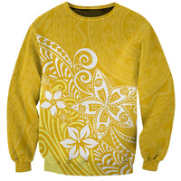 Polynesia Sweatshirt Plumeria Yellow Curves LT7 Unisex Yellow - Polynesian Pride
