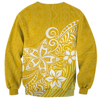 Polynesia Sweatshirt Plumeria Yellow Curves LT7 - Polynesian Pride
