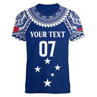 Personalised Samoa Rugby Women V Neck T Shirt WC 2023 Champions LT7 - Polynesian Pride