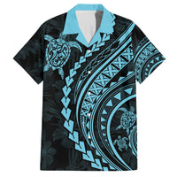 Hawaii Family Matching Outfits - Polynesian Pride Summer Maxi Dress and Shirt Turtle Hibiscus Luxury Style Aquamarine LT7