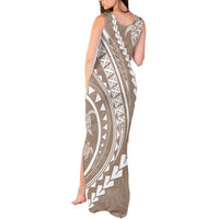 Polynesian Pride Tank Maxi Dress Turtle Hibiscus Luxury Style - Beige LT7 - Polynesian Pride