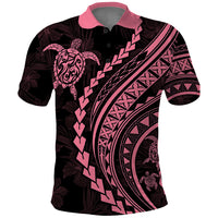 Polynesian Pride Polo Shirt Turtle Hibiscus Luxury Style - Carnation Pink LT7 Carnation Pink - Polynesian Pride