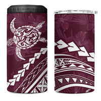 Polynesian Pride 4 in 1 Can Cooler Tumbler Turtle Hibiscus Luxury Style - Champagne