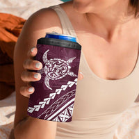 Polynesian Pride 4 in 1 Can Cooler Tumbler Turtle Hibiscus Luxury Style - Champagne