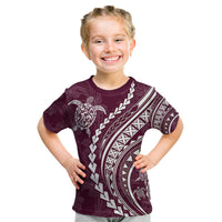 Polynesian Pride Kid T Shirt Turtle Hibiscus Luxury Style - Champagne LT7 Champagne - Polynesian Pride