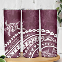 Polynesian Pride Skinny Tumbler Turtle Hibiscus Luxury Style - Champagne