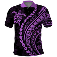 Polynesian Pride Polo Shirt Turtle Hibiscus Luxury Style - Lilac LT7 Lilac - Polynesian Pride