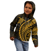 Polynesian Pride Kid Hoodie Turtle Hibiscus Luxury Style - Merigold LT7 - Polynesian Pride