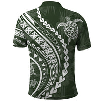 Polynesian Pride Polo Shirt Turtle Hibiscus Luxury Style - Sage LT7 - Polynesian Pride