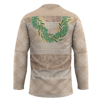 Hawai'i Paniolo Maile Twisted Lei Hockey Jersey Almond Brown LT7 - Polynesian Pride