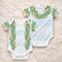 Hawai'i Paniolo Maile Twisted Lei Baby Onesie Winter White