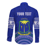 Personalised Fiji Natabua High School Long Sleeve Button Shirt Kaviti Tapa Mix Colors Proud NHS LT7 - Polynesian Pride