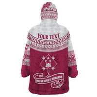 Personalised Fiji Adi Cakobau School Wearable Blanket Hoodie ACS Old Girls Lotus Mix Masi LT7 - Polynesian Pride