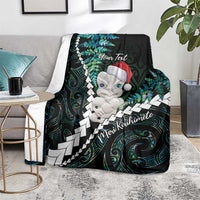 New Zealand Personalised Blanket Meri Kirihimete Kowhaiwhai Mix Paua Shell - Emerald LT7 - Polynesian Pride