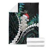 New Zealand Personalised Blanket Meri Kirihimete Kowhaiwhai Mix Paua Shell - Emerald LT7 - Polynesian Pride