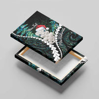 New Zealand Personalised Canvas Wall Art Meri Kirihimete Kowhaiwhai Mix Paua Shell - Emerald LT7 - Polynesian Pride