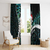 New Zealand Personalised Window Curtain Meri Kirihimete Kowhaiwhai Mix Paua Shell - Emerald LT7 - Polynesian Pride
