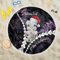 New Zealand Personalised Beach Blanket Meri Kirihimete Kowhaiwhai Mix Paua Shell - Amethys LT7 One Size 150cm Purple - Polynesian Pride