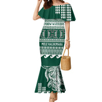 Hawaii Rainbow Warriors Christmas Mermaid Dress Kakau Motifs LT7 Women Green - Polynesian Pride