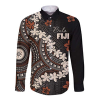 Bula Fiji Women's Day Long Sleeve Button Shirt Classic Masi Tapa