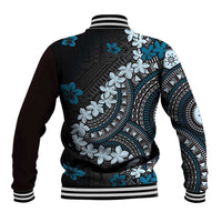 Bula Fiji Women's Day Baseball Jacket Indigo Masi Tapa