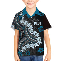 Bula Fiji Women's Day Family Matching Puletasi and Hawaiian Shirt Indigo Masi Tapa