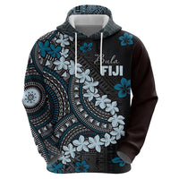 Bula Fiji Women's Day Hoodie Indigo Masi Tapa