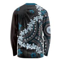 Bula Fiji Women's Day Long Sleeve Shirt Indigo Masi Tapa