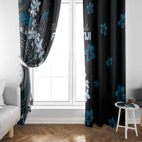 Bula Fiji Women's Day Window Curtain Indigo Masi Tapa