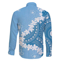 Bula Fiji Women's Day Family Matching Off The Shoulder Long Sleeve Dress and Hawaiian Shirt Turquoise Masi Tapa