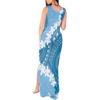 Bula Fiji Women's Day Tank Maxi Dress Turquoise Masi Tapa
