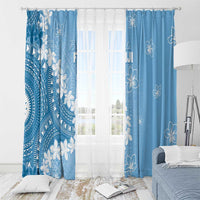 Bula Fiji Women's Day Window Curtain Turquoise Masi Tapa LT7