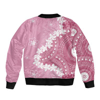 Bula Fiji Women's Day Bomber Jacket Pink Masi Tapa