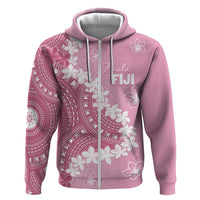 Bula Fiji Women's Day Hoodie Pink Masi Tapa
