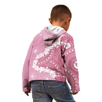 Bula Fiji Women's Day Kid Hoodie Pink Masi Tapa