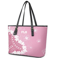 Bula Fiji Women's Day Leather Tote Bag Pink Masi Tapa