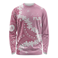 Bula Fiji Women's Day Long Sleeve Shirt Pink Masi Tapa