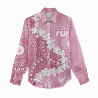 Bula Fiji Women's Day Women Casual Shirt Pink Masi Tapa