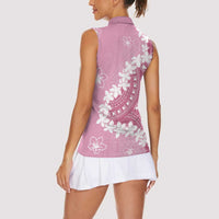 Bula Fiji Women's Day Women Sleeveless Polo Shirt Pink Masi Tapa