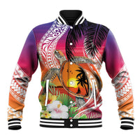 Polynesian Dreamy Turtle Baseball Jacket Sunset Scenery LT7 Unisex Art - Polynesian Pride