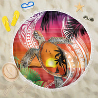 Polynesian Dreamy Turtle Beach Blanket Sunset Scenery LT7 One Size 150cm Art - Polynesian Pride