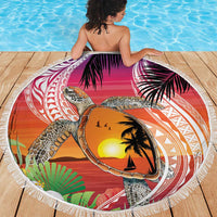 Polynesian Dreamy Turtle Beach Blanket Sunset Scenery LT7 - Polynesian Pride