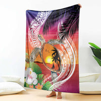 Polynesian Dreamy Turtle Blanket Sunset Scenery LT7 - Polynesian Pride