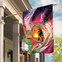 Polynesian Dreamy Turtle Garden Flag Sunset Scenery LT7 House Flag Art - Polynesian Pride