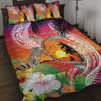 Polynesian Dreamy Turtle Quilt Bed Set Sunset Scenery LT7 Art - Polynesian Pride