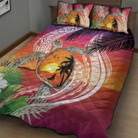 Polynesian Dreamy Turtle Quilt Bed Set Sunset Scenery LT7 - Polynesian Pride