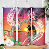 Polynesian Dreamy Turtle Skinny Tumbler Sunset Scenery